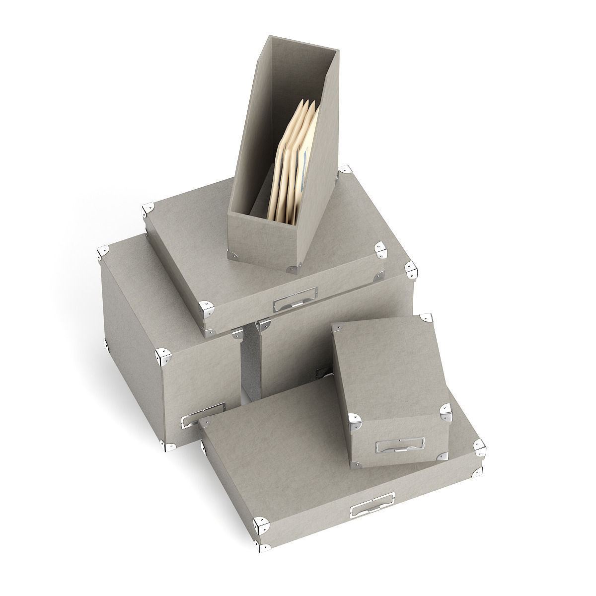 Grey Boxes 3D model_2