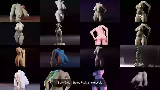 Sexy Girls - Statue Pack 2 3D Model Collection
