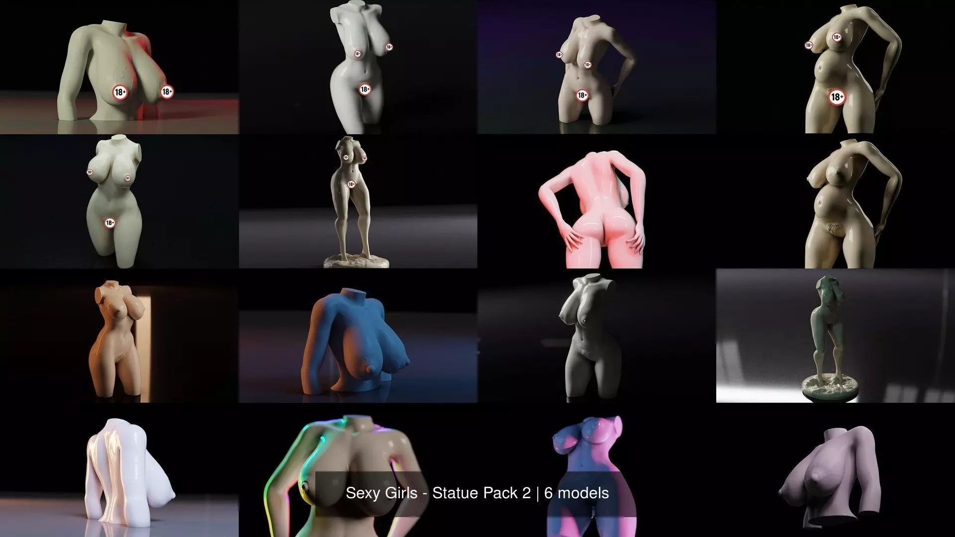 Sexy Girls - Statue Pack 2 3D Model Collection_0