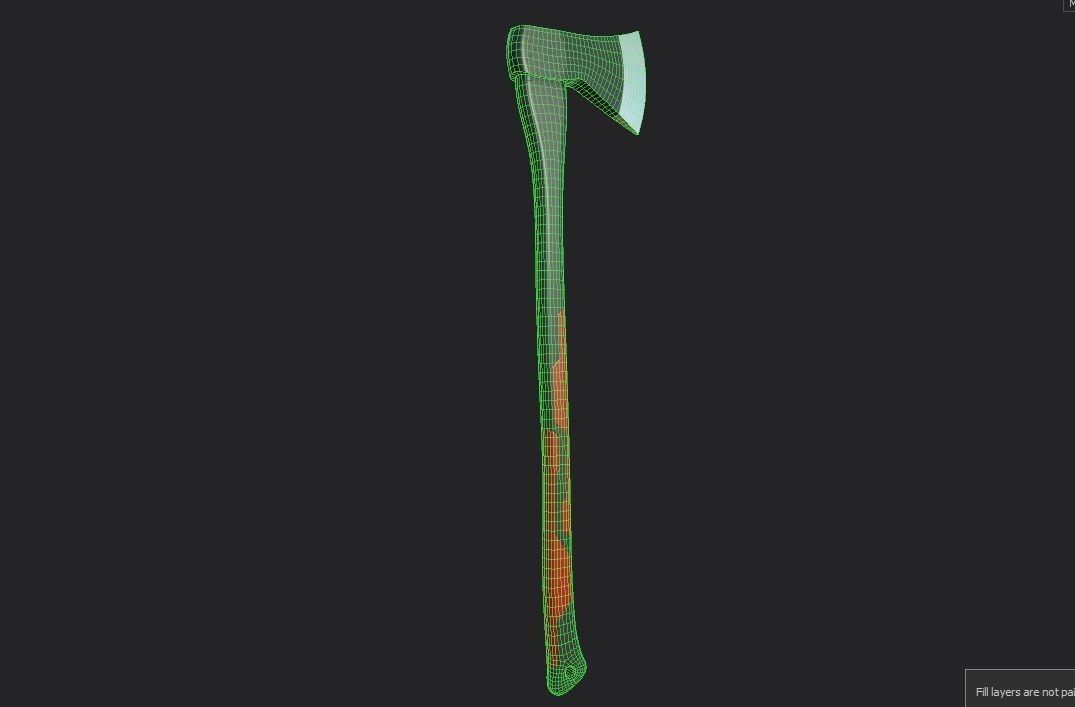 Axe M03 - with STL Low-poly 3D model_9