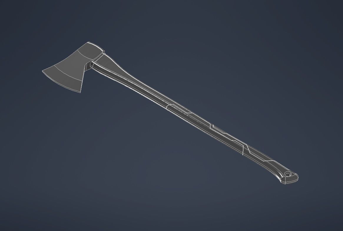 Axe M03 - with STL Low-poly 3D model_17