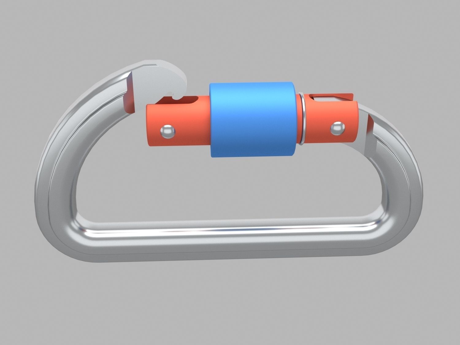 Carabiner metal 3D model_3