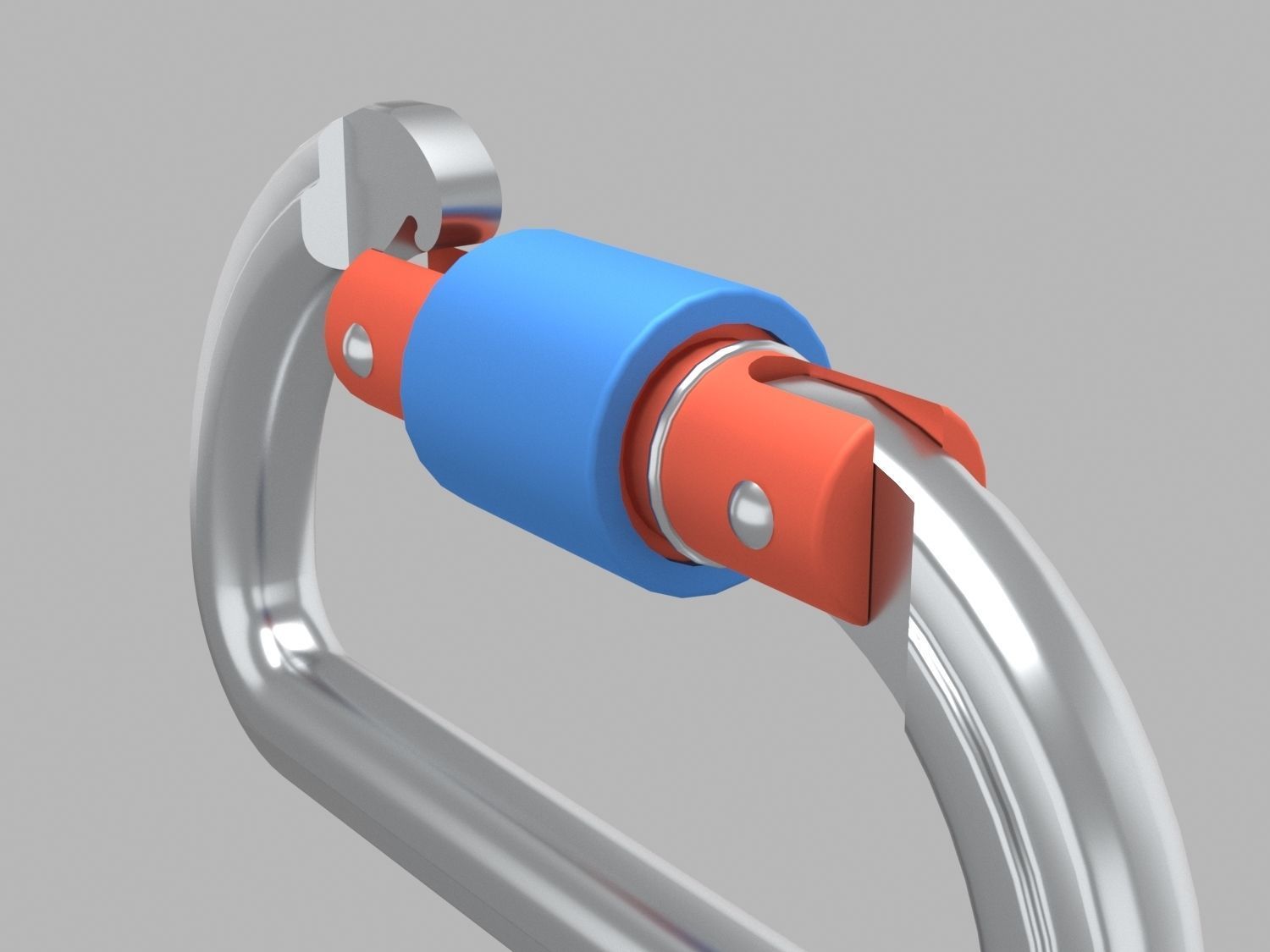 Carabiner metal 3D model_4