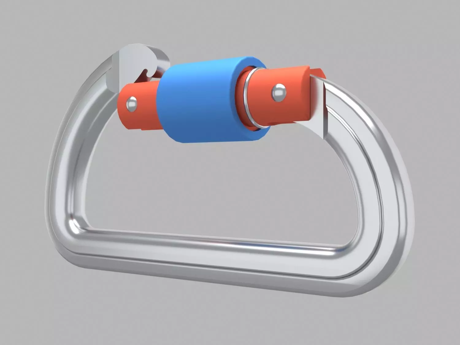 Carabiner metal 3D model_0