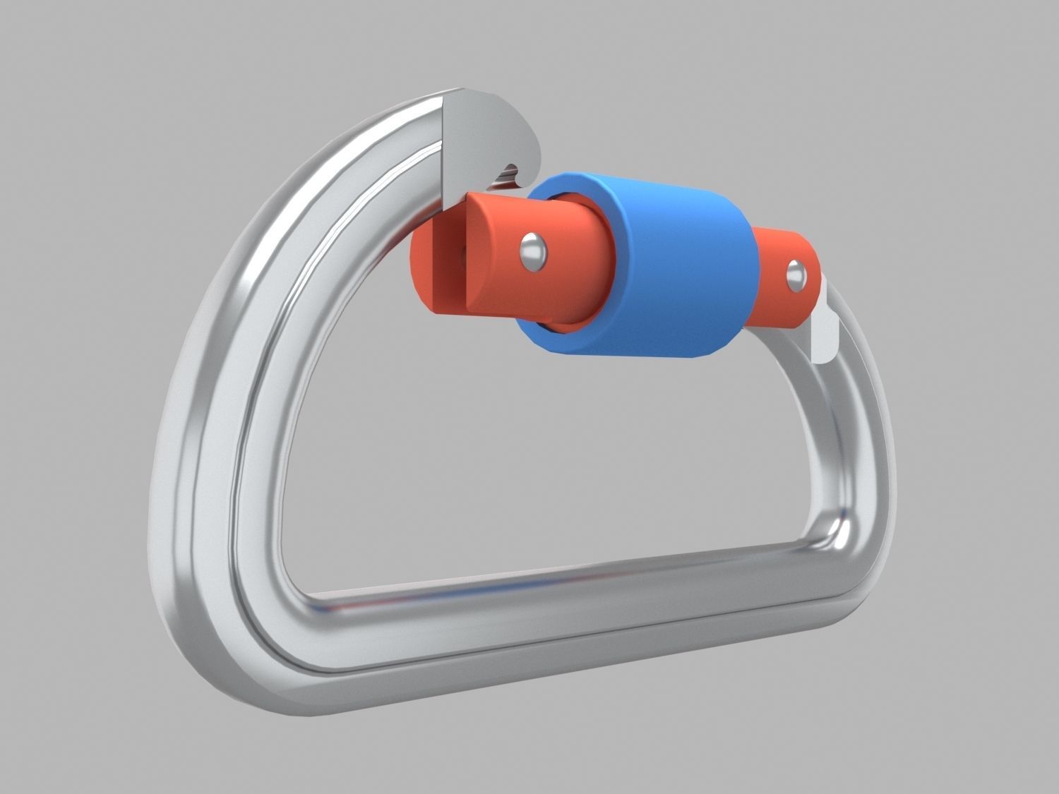 Carabiner metal 3D model_1