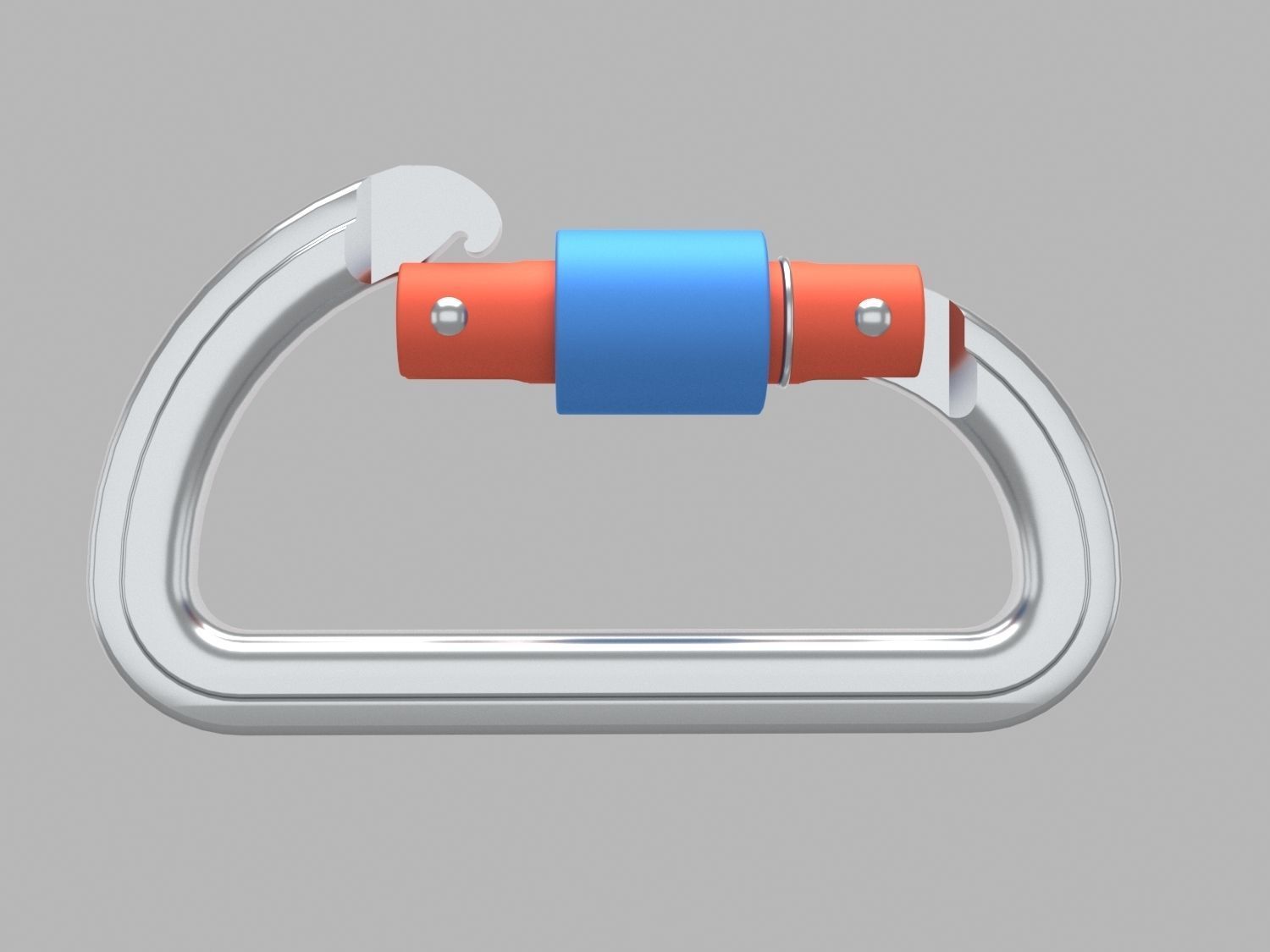 Carabiner metal 3D model_2