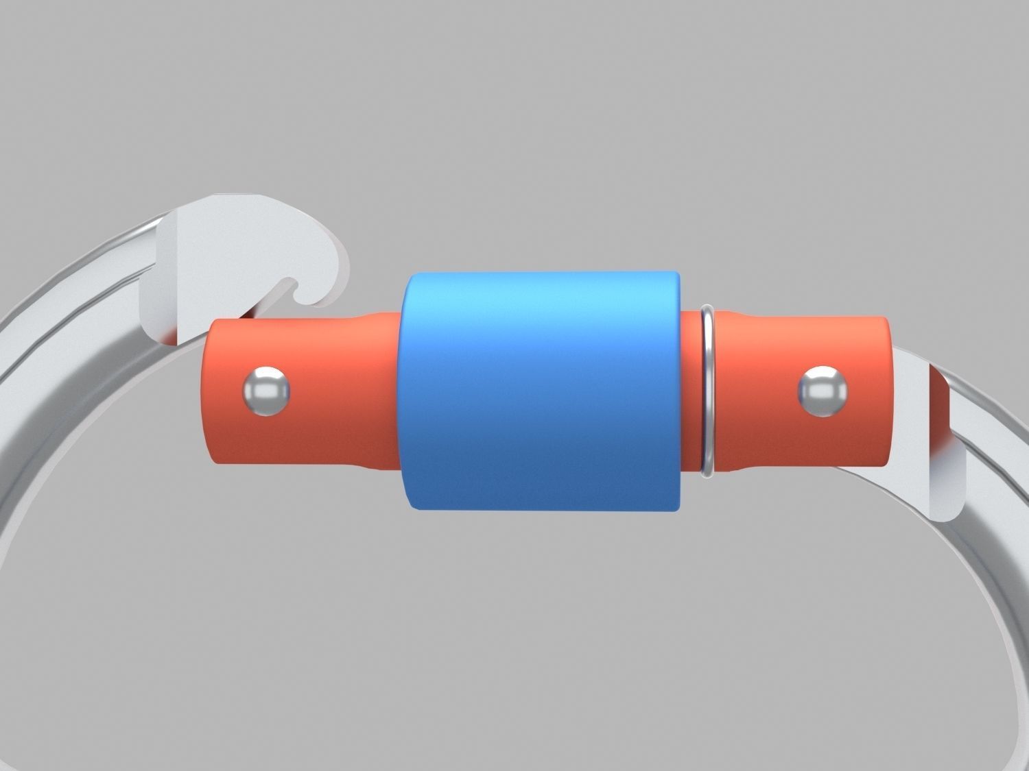 Carabiner metal 3D model_5