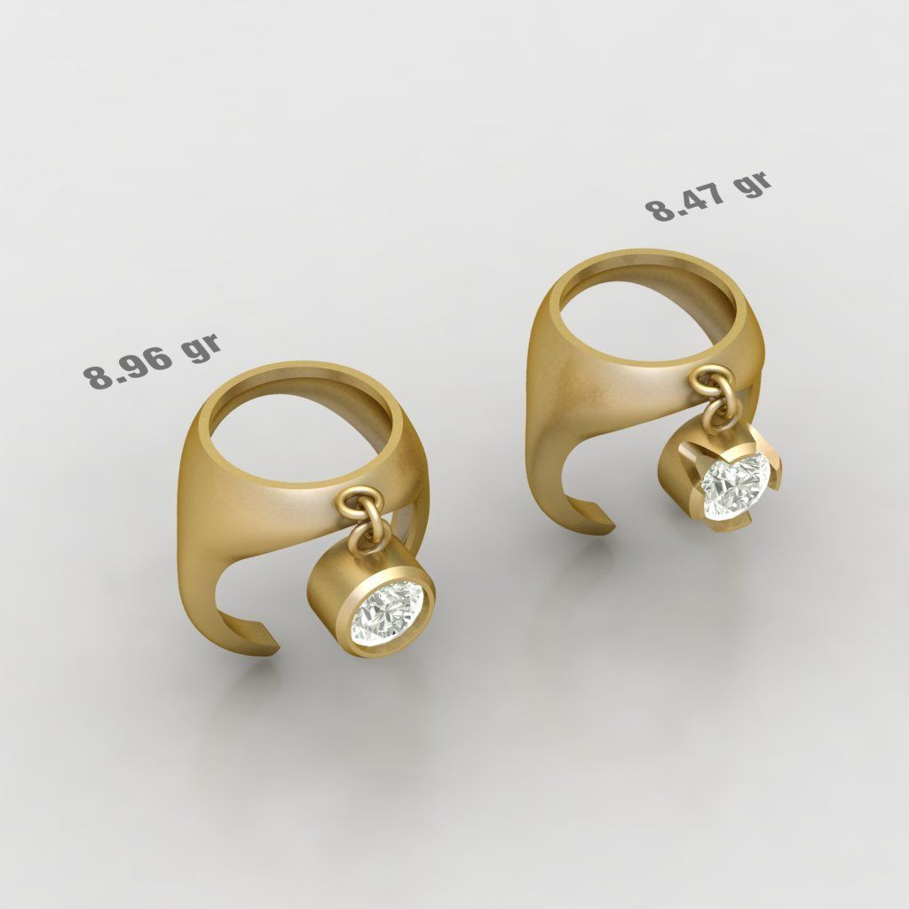 90 models of fashion  rings with gemstones 3D model_37