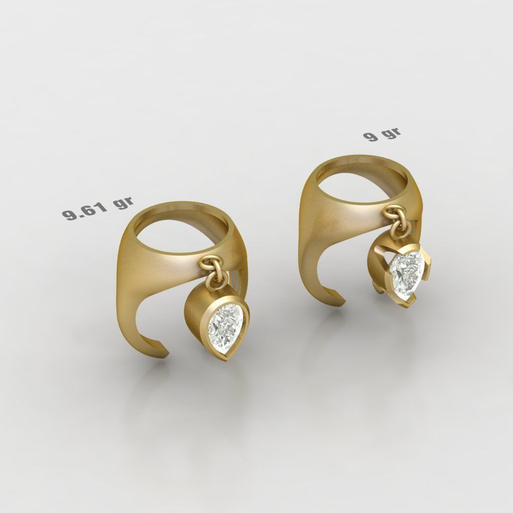 90 models of fashion  rings with gemstones 3D model_39