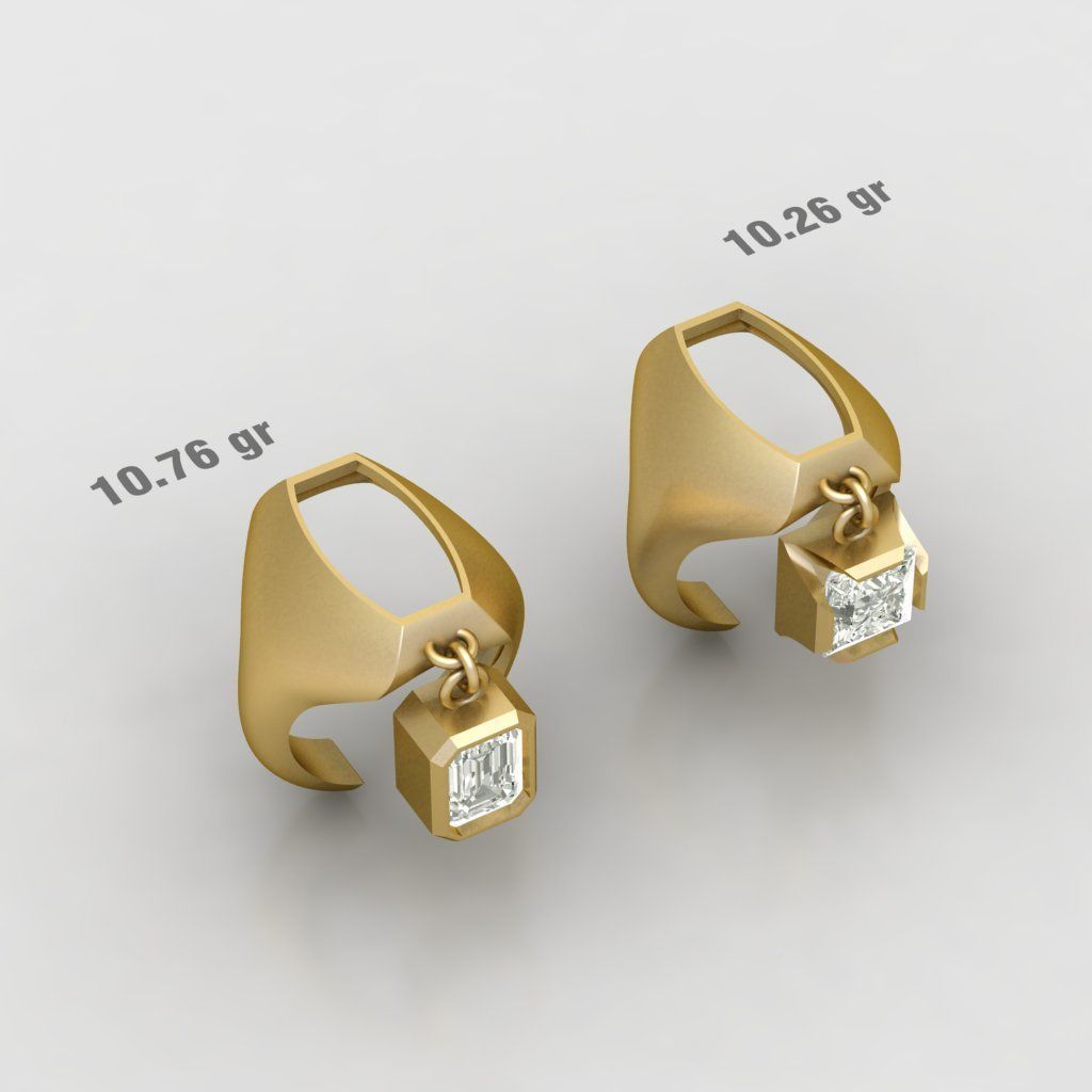 90 models of fashion  rings with gemstones 3D model_31