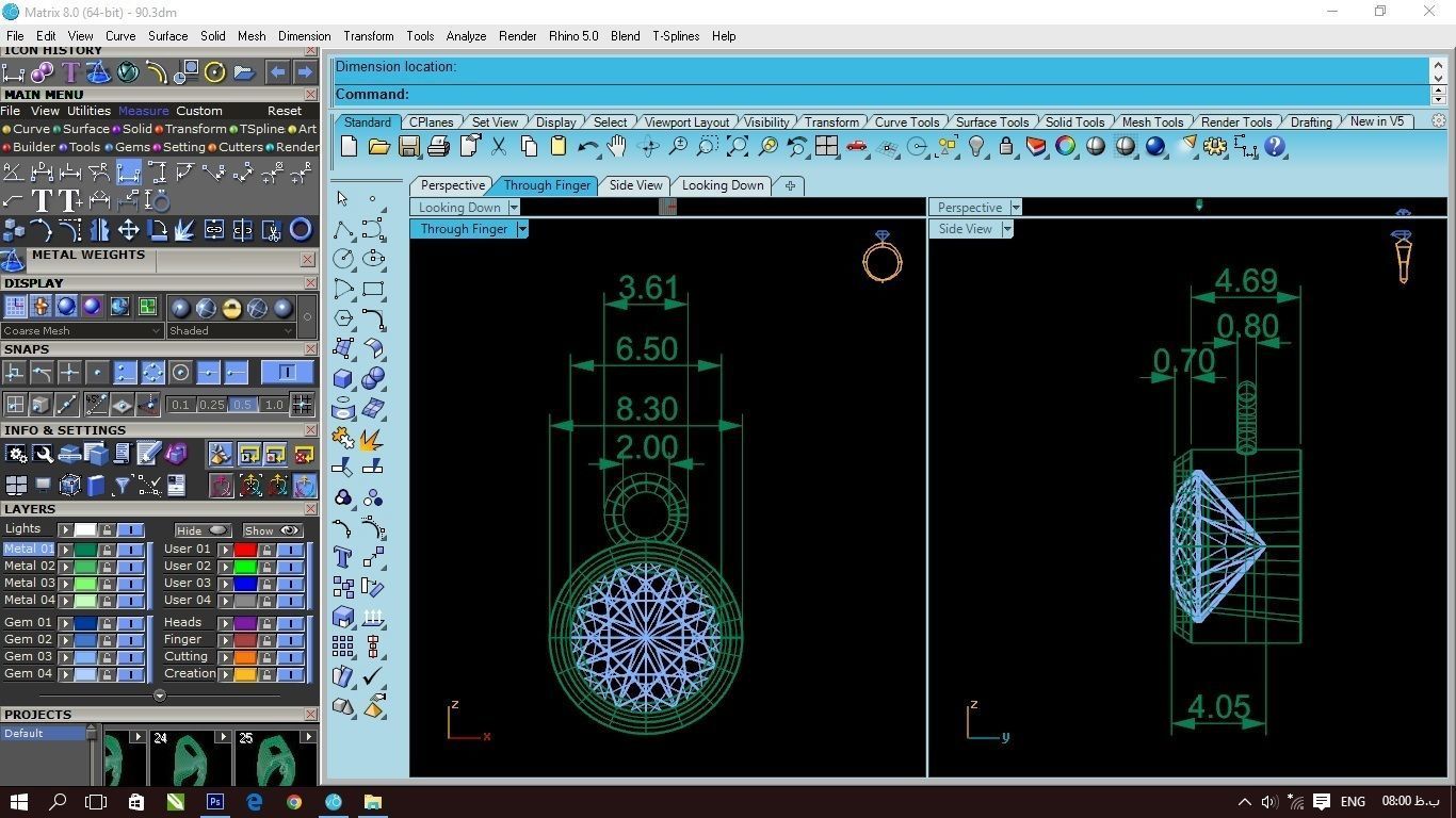 90 models of fashion  rings with gemstones 3D model_50
