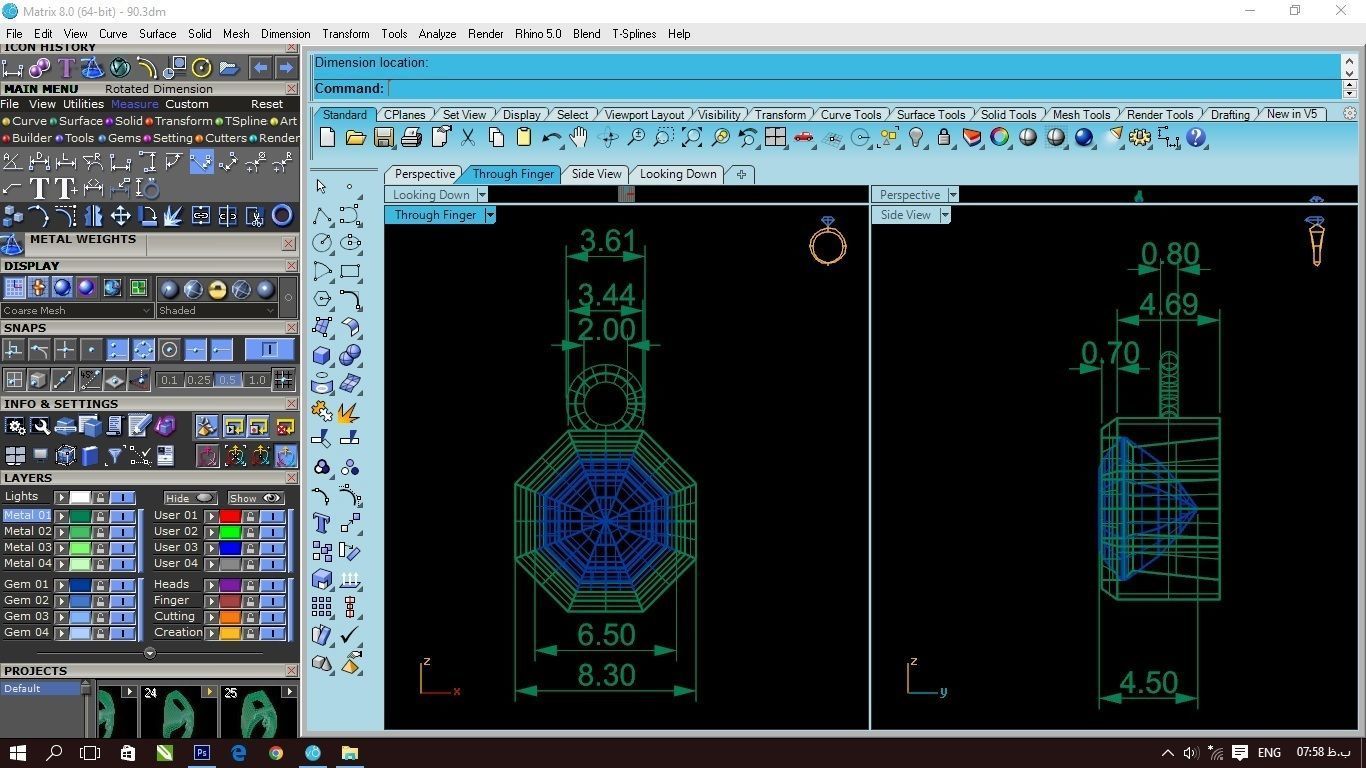 90 models of fashion  rings with gemstones 3D model_49