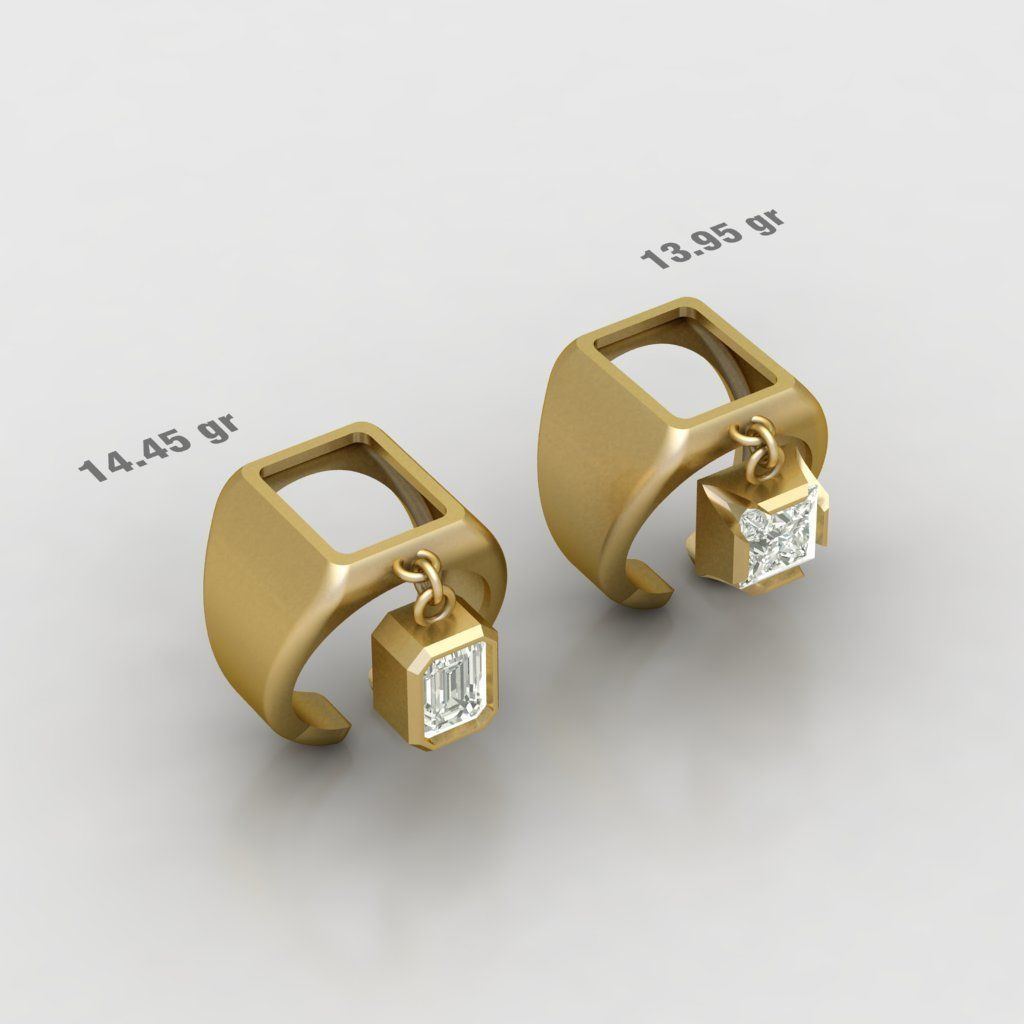 90 models of fashion  rings with gemstones 3D model_19