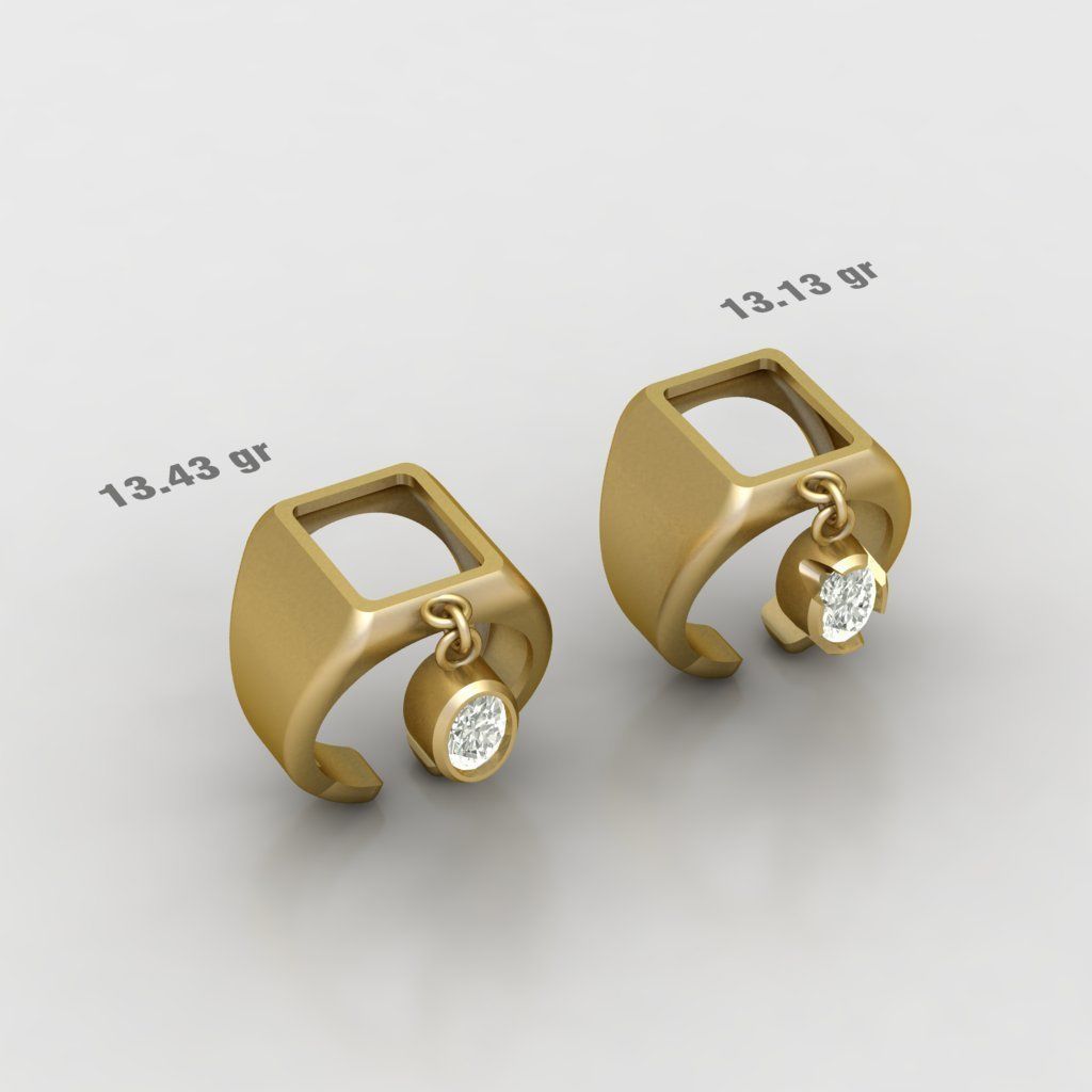 90 models of fashion  rings with gemstones 3D model_16