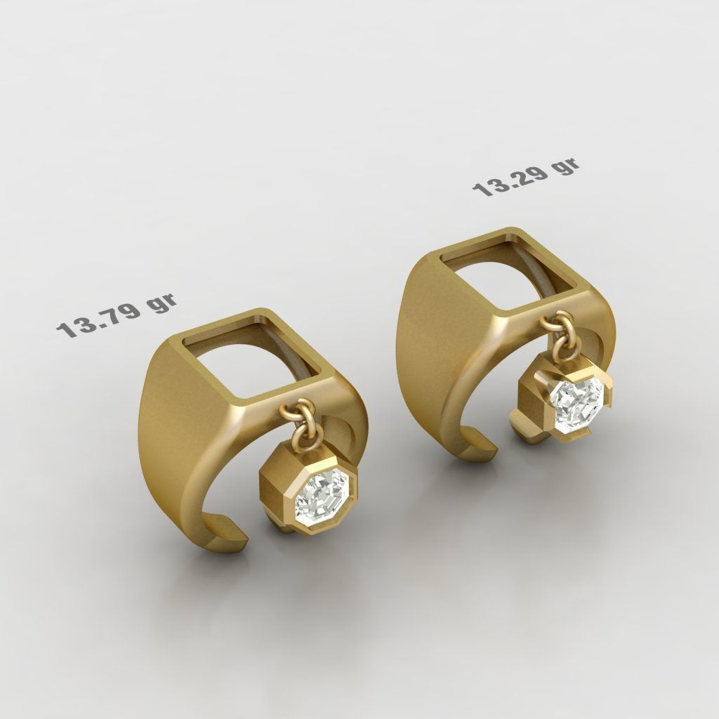 90 models of fashion  rings with gemstones 3D model_14