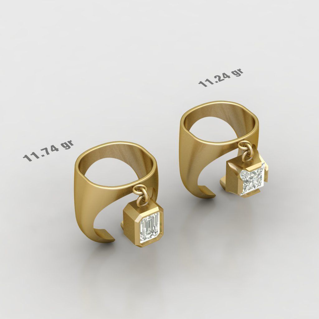 90 models of fashion  rings with gemstones 3D model_9