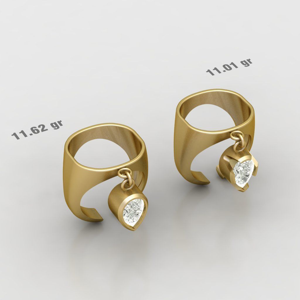 90 models of fashion  rings with gemstones 3D model_7