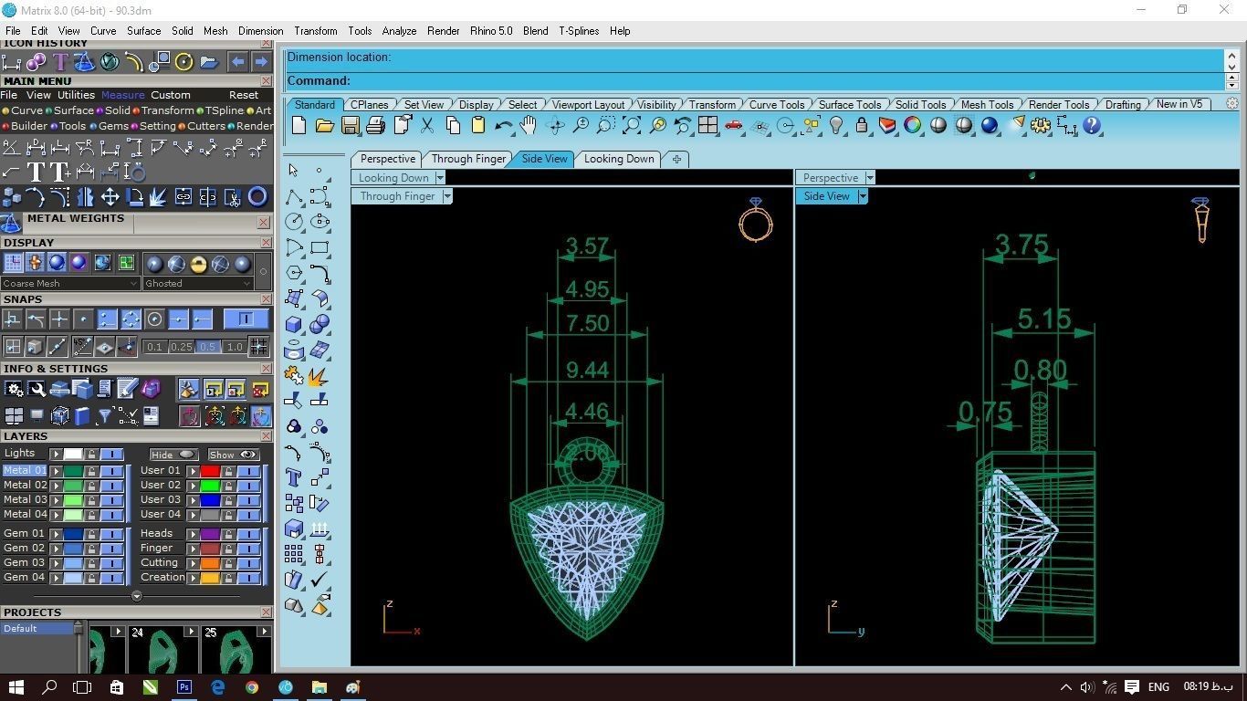 90 models of fashion  rings with gemstones 3D model_59