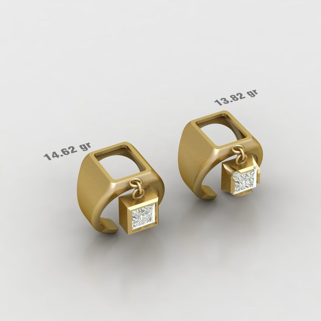 90 models of fashion  rings with gemstones 3D model_12