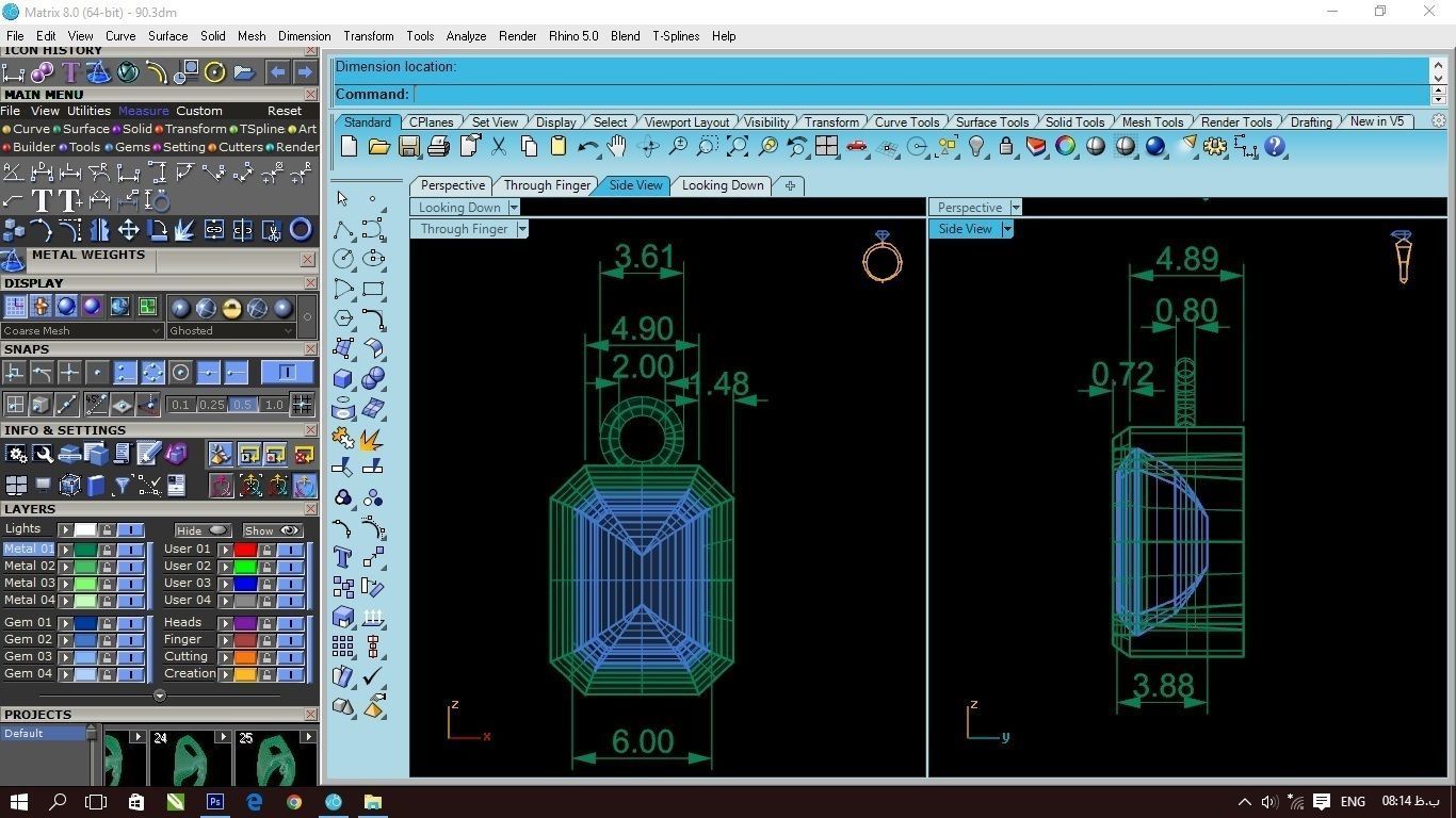 90 models of fashion  rings with gemstones 3D model_54