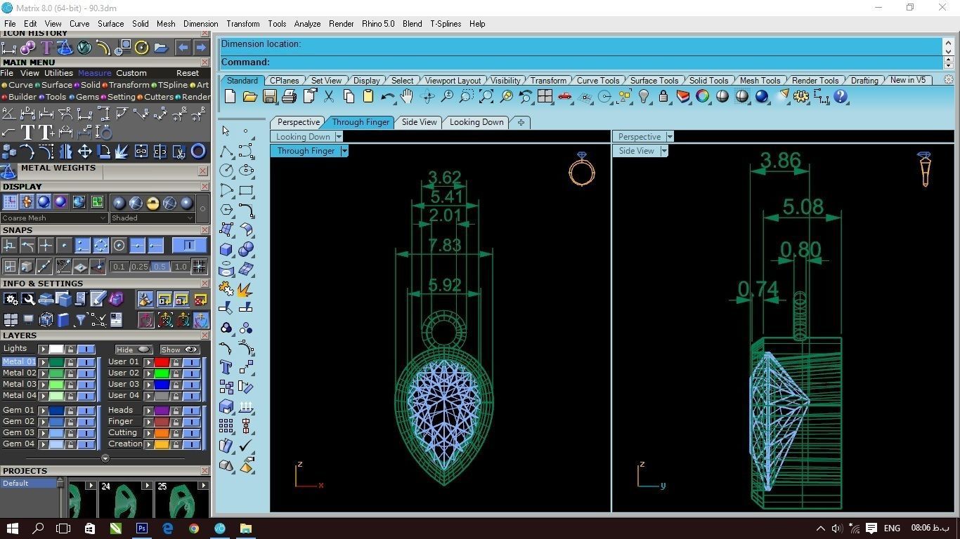 90 models of fashion  rings with gemstones 3D model_57