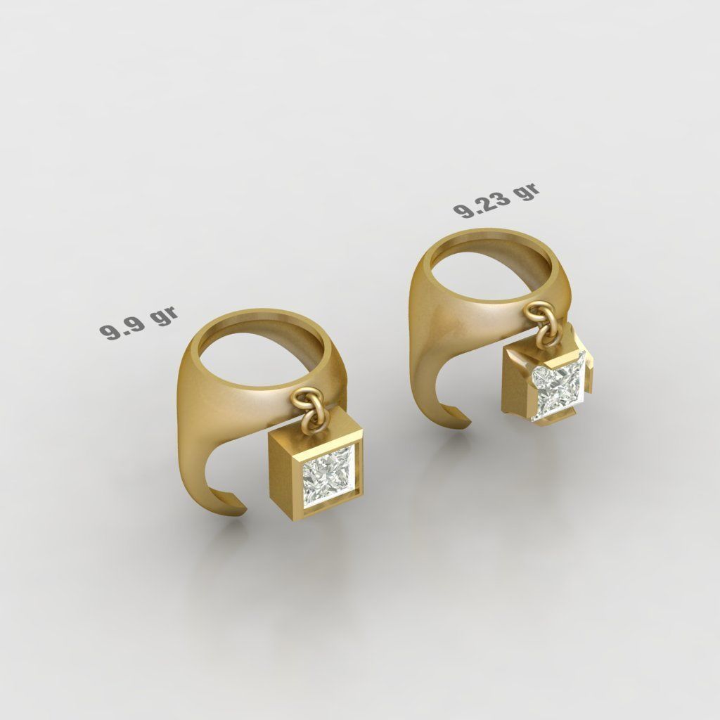 90 models of fashion  rings with gemstones 3D model_34