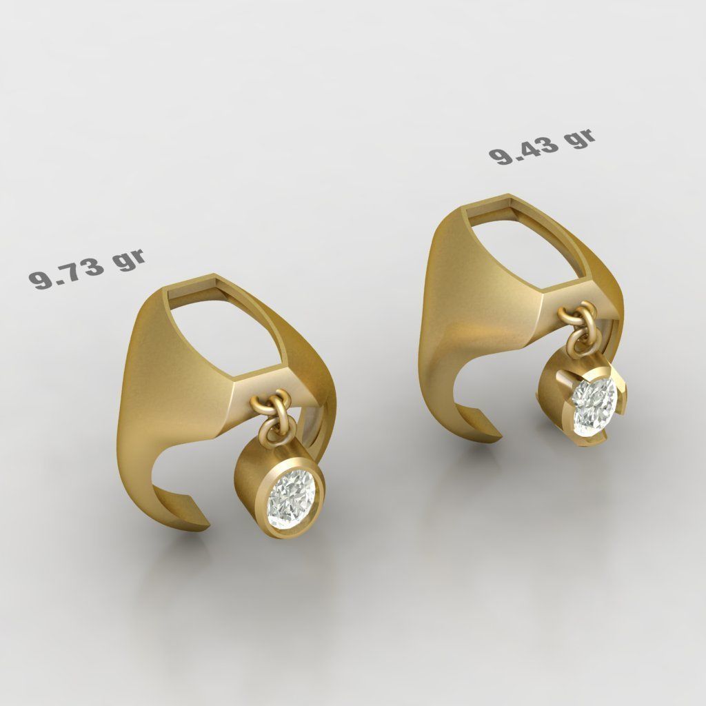 90 models of fashion  rings with gemstones 3D model_28