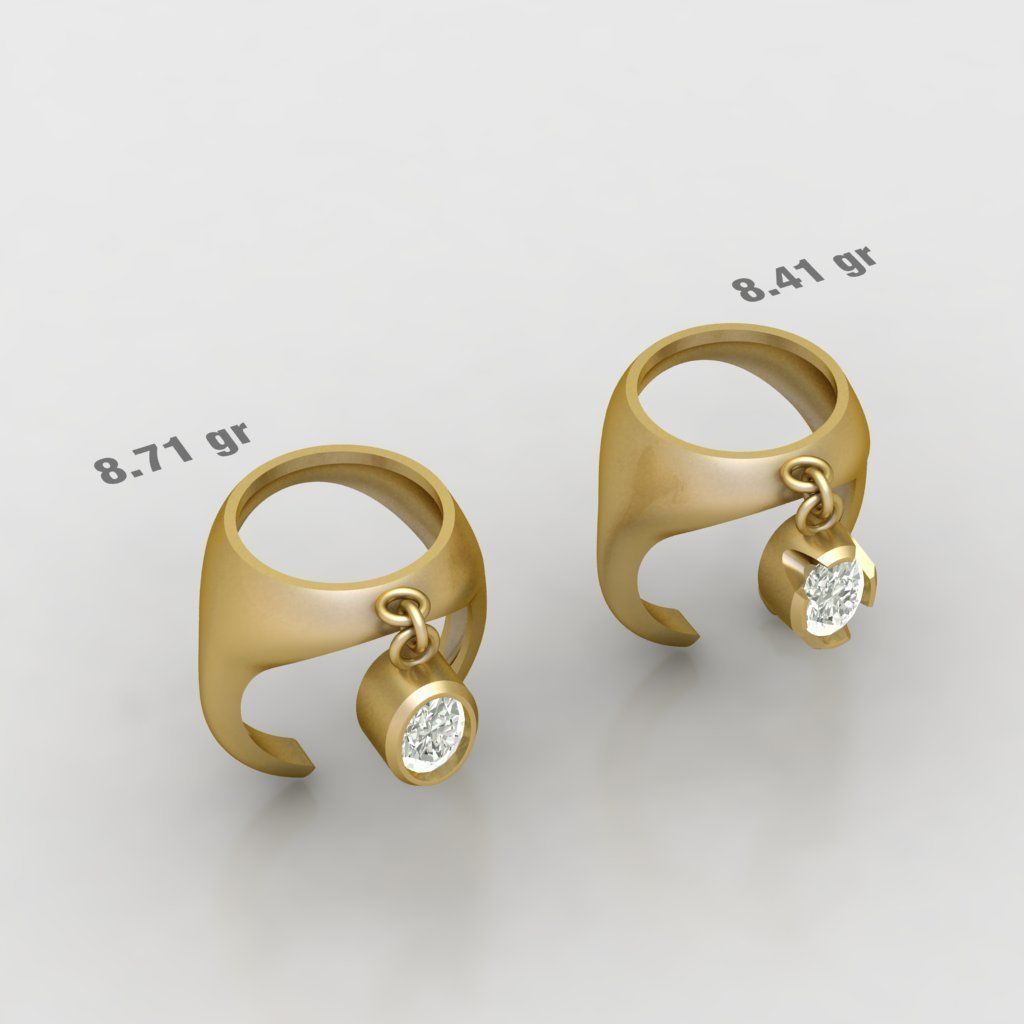 90 models of fashion  rings with gemstones 3D model_38