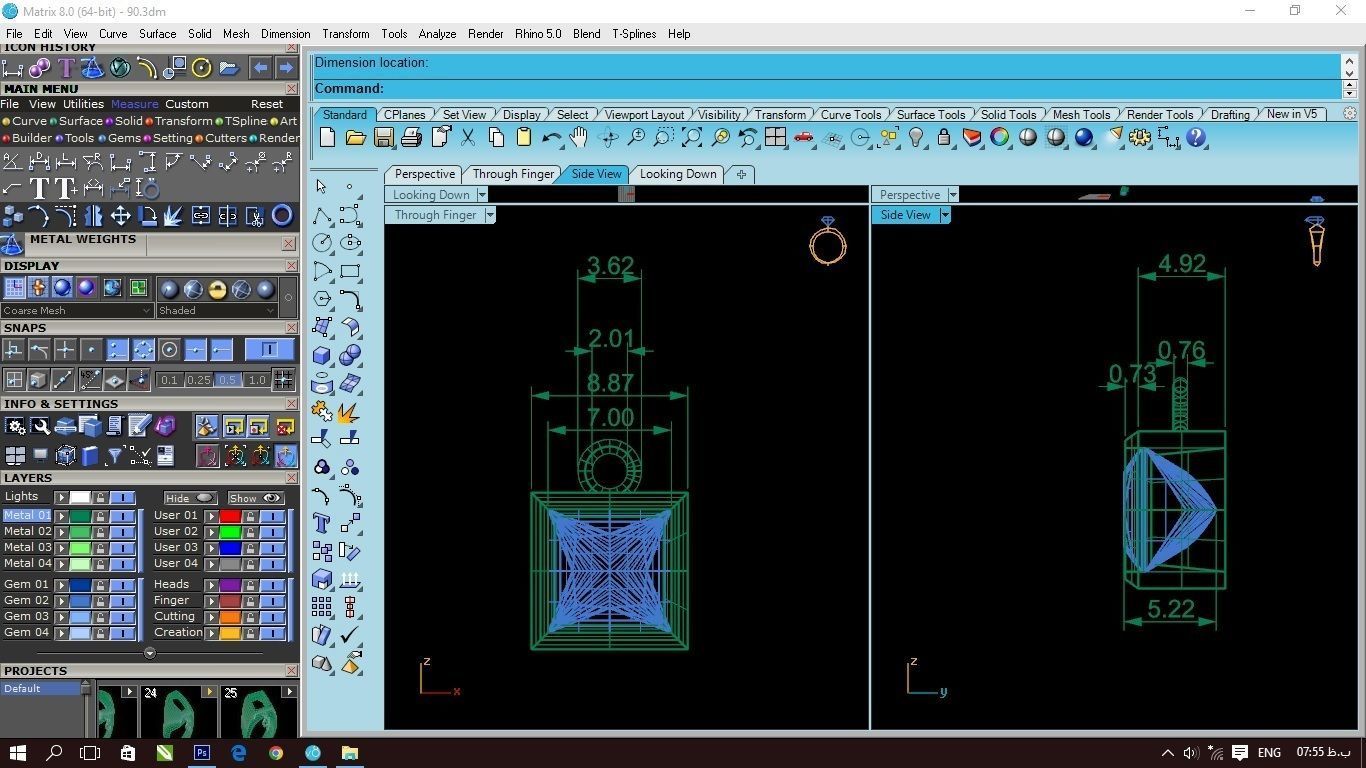 90 models of fashion  rings with gemstones 3D model_52