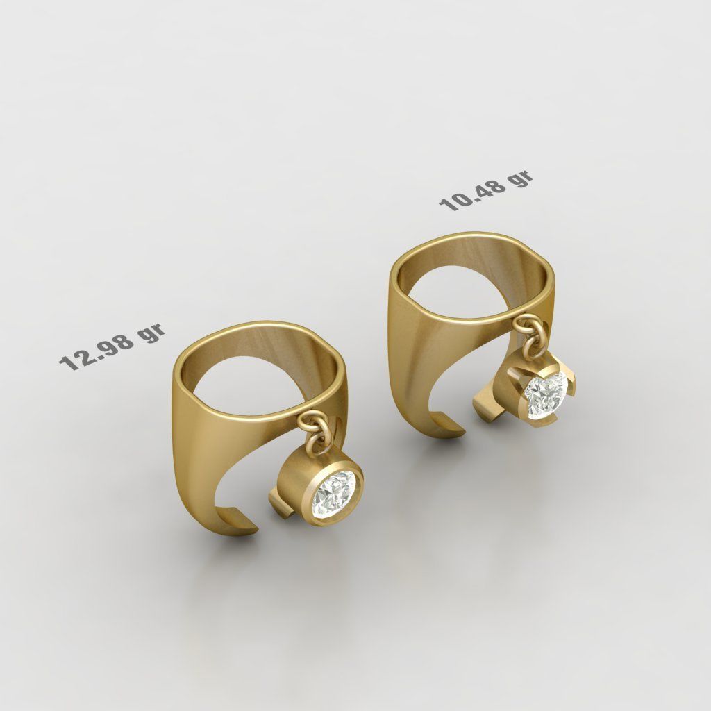 90 models of fashion  rings with gemstones 3D model_5