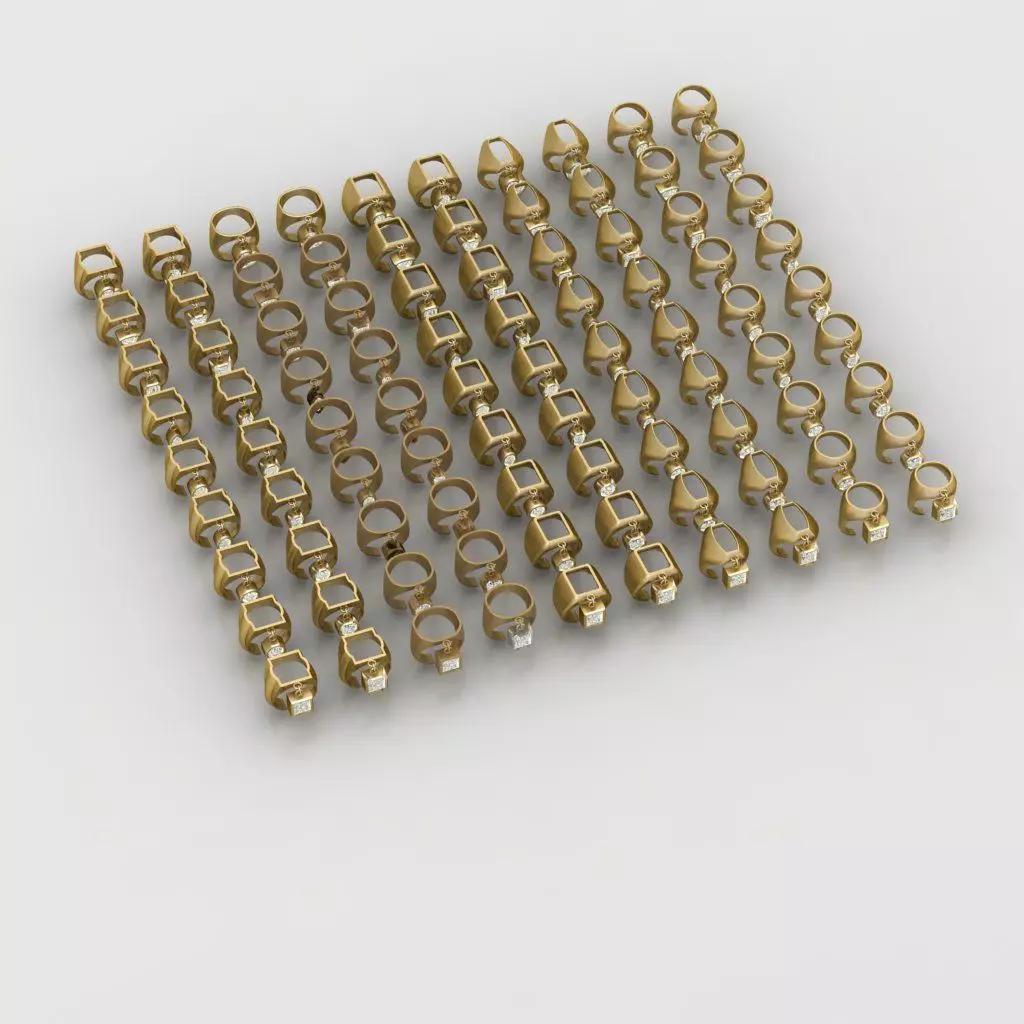 90 models of fashion  rings with gemstones 3D model_0