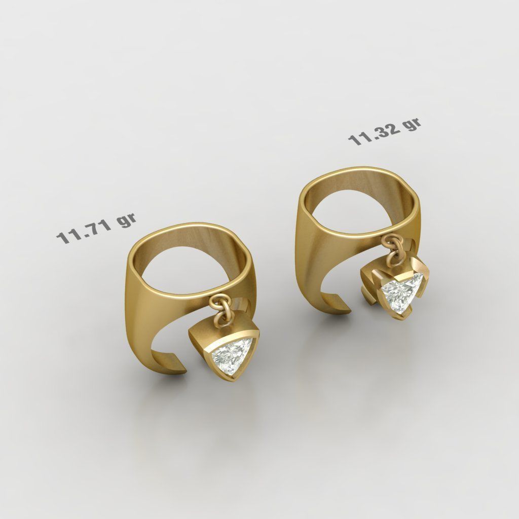 90 models of fashion  rings with gemstones 3D model_10