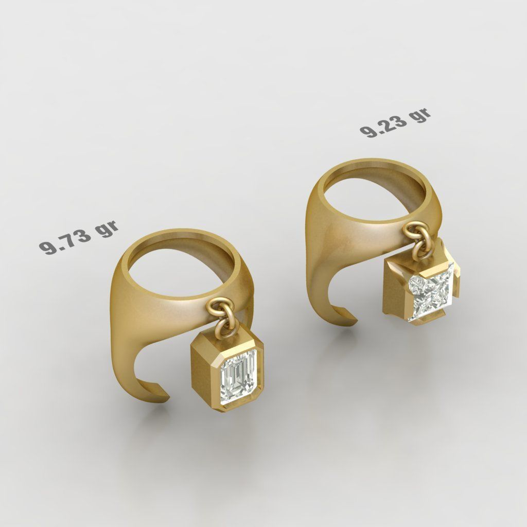 90 models of fashion  rings with gemstones 3D model_41