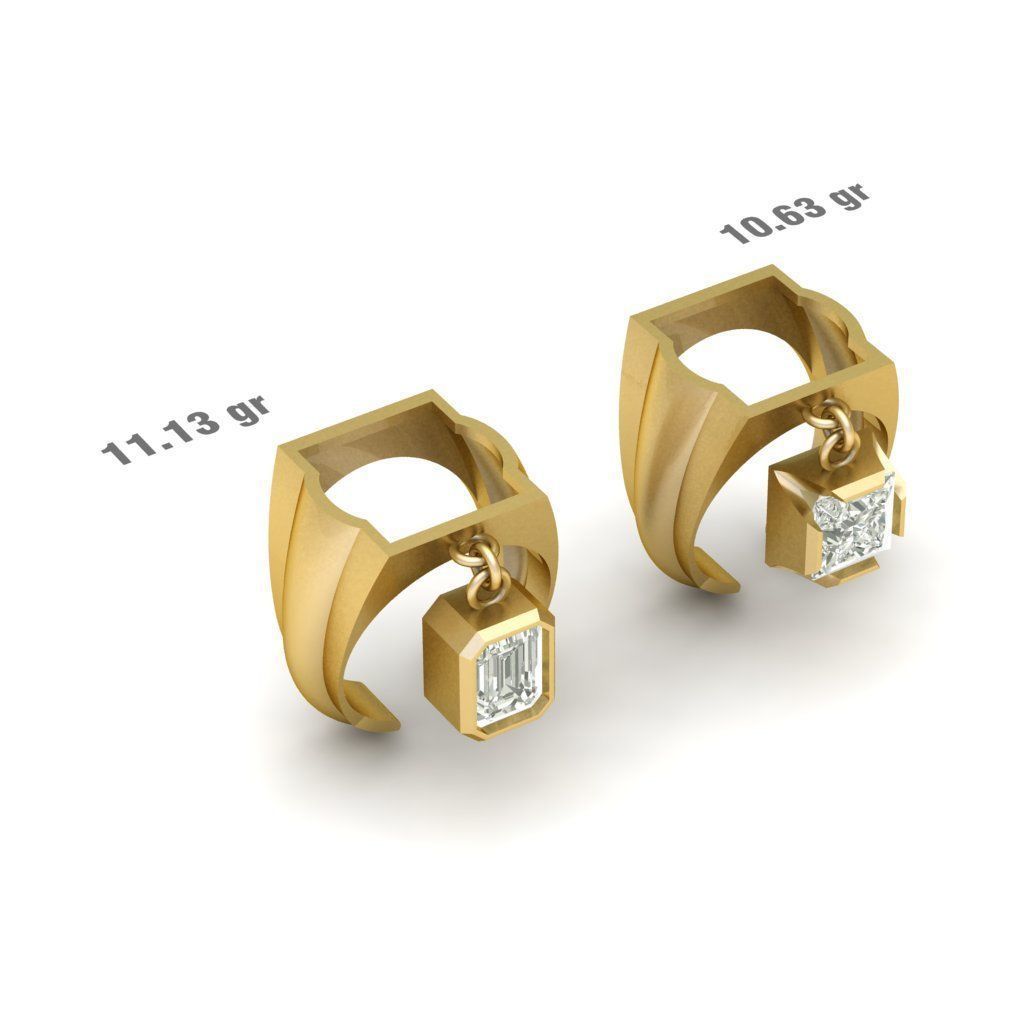 90 models of fashion  rings with gemstones 3D model_46