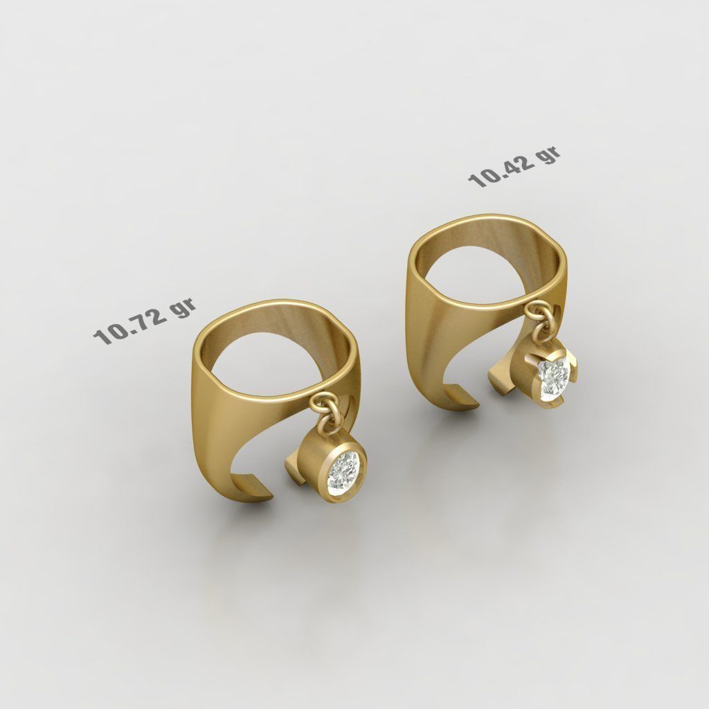 90 models of fashion  rings with gemstones 3D model_6
