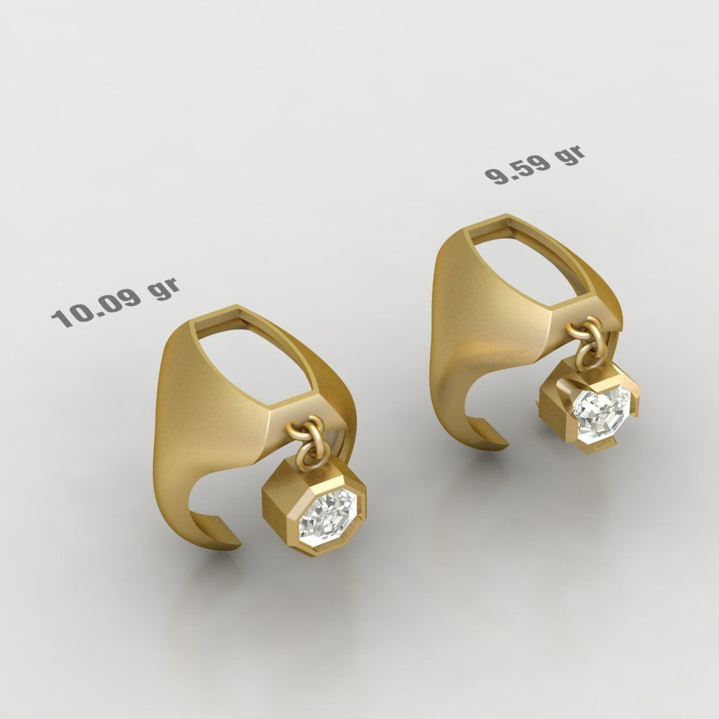 90 models of fashion  rings with gemstones 3D model_23