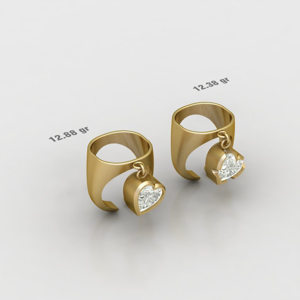 90 models of fashion  rings with gemstones 3D model_11