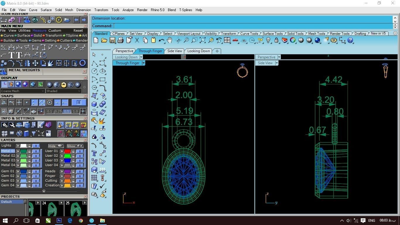 90 models of fashion  rings with gemstones 3D model_51