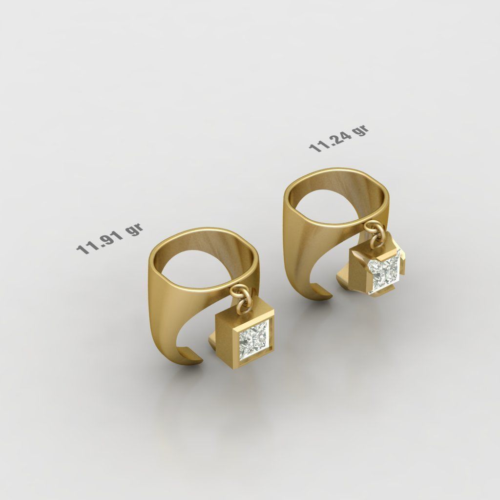 90 models of fashion  rings with gemstones 3D model_3
