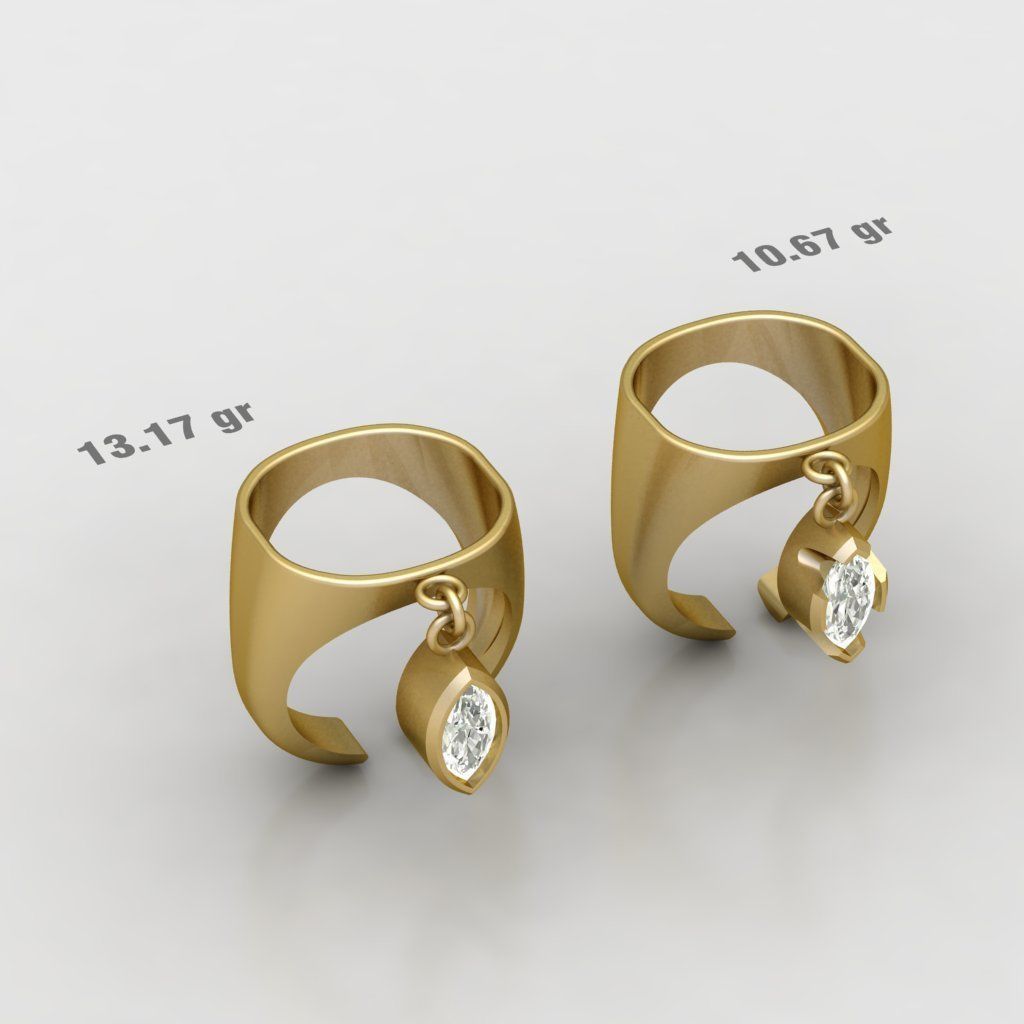 90 models of fashion  rings with gemstones 3D model_8