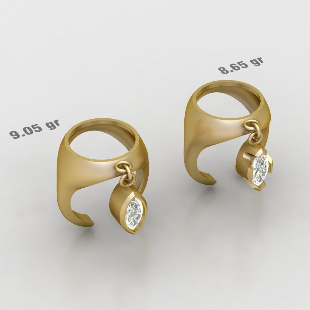 90 models of fashion  rings with gemstones 3D model_40