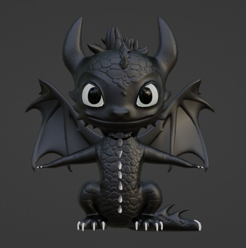 Cartoon style Dragon 3d model Low-poly 3D model_5