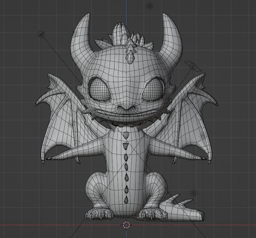Cartoon style Dragon 3d model Low-poly 3D model_3