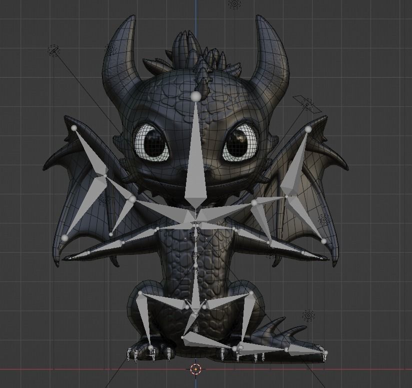 Cartoon style Dragon 3d model Low-poly 3D model_8