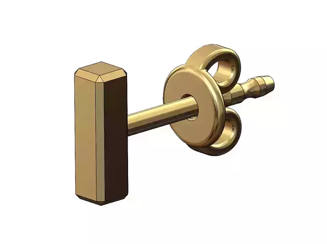  Small simple bar stud earring