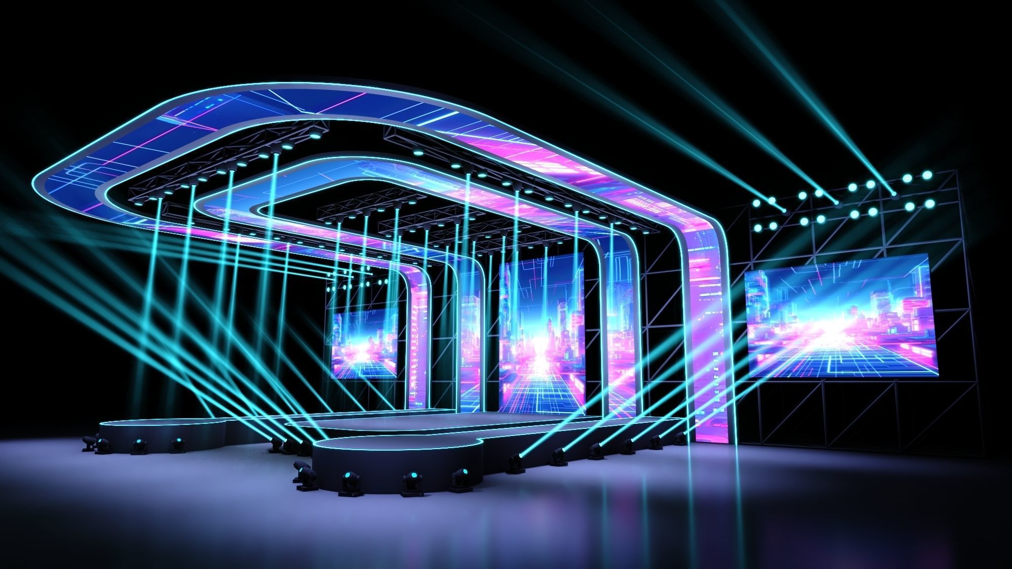 Concert stage 04 design 3D model_2