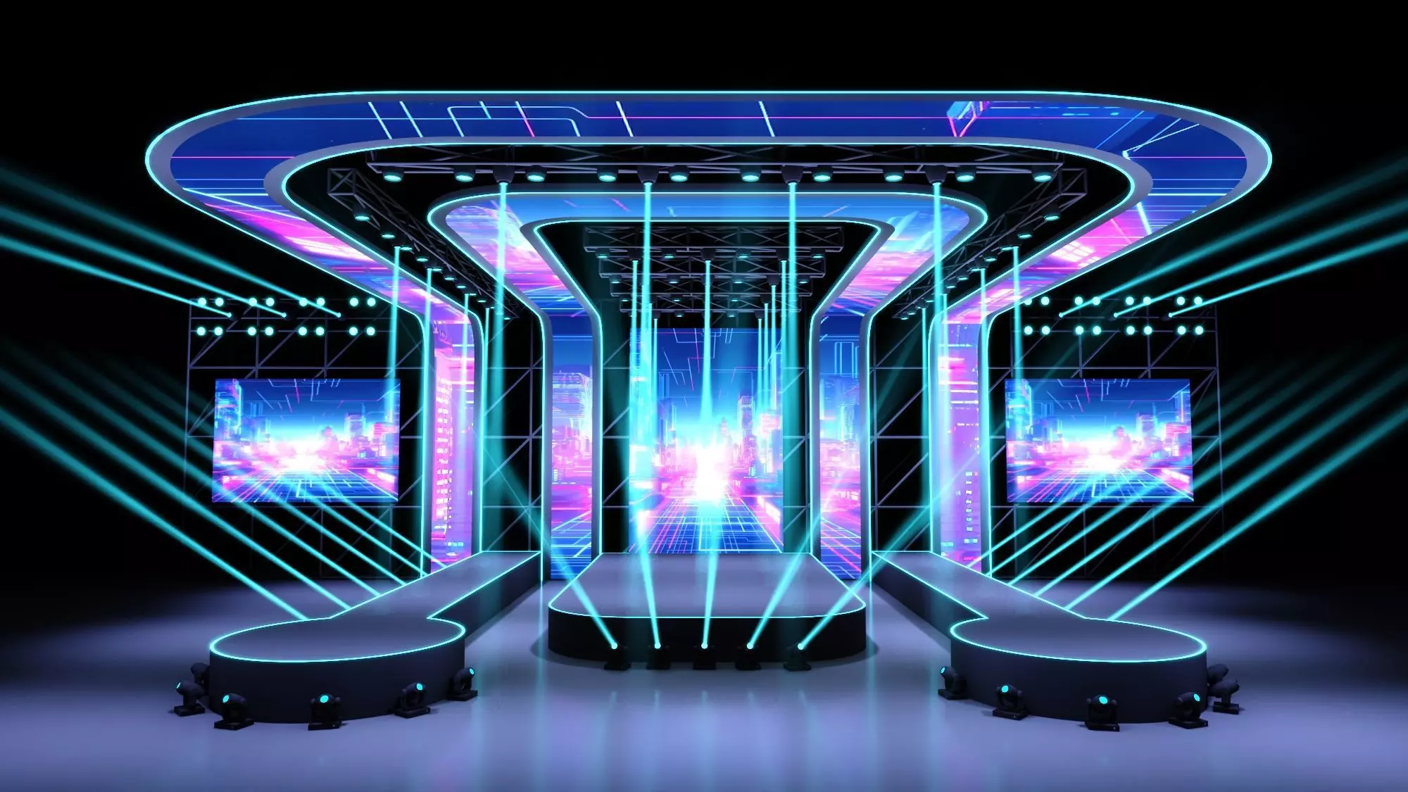 Concert stage 04 design 3D model_0