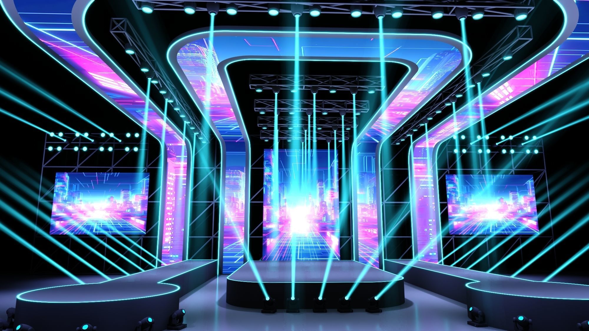 Concert stage 04 design 3D model_3