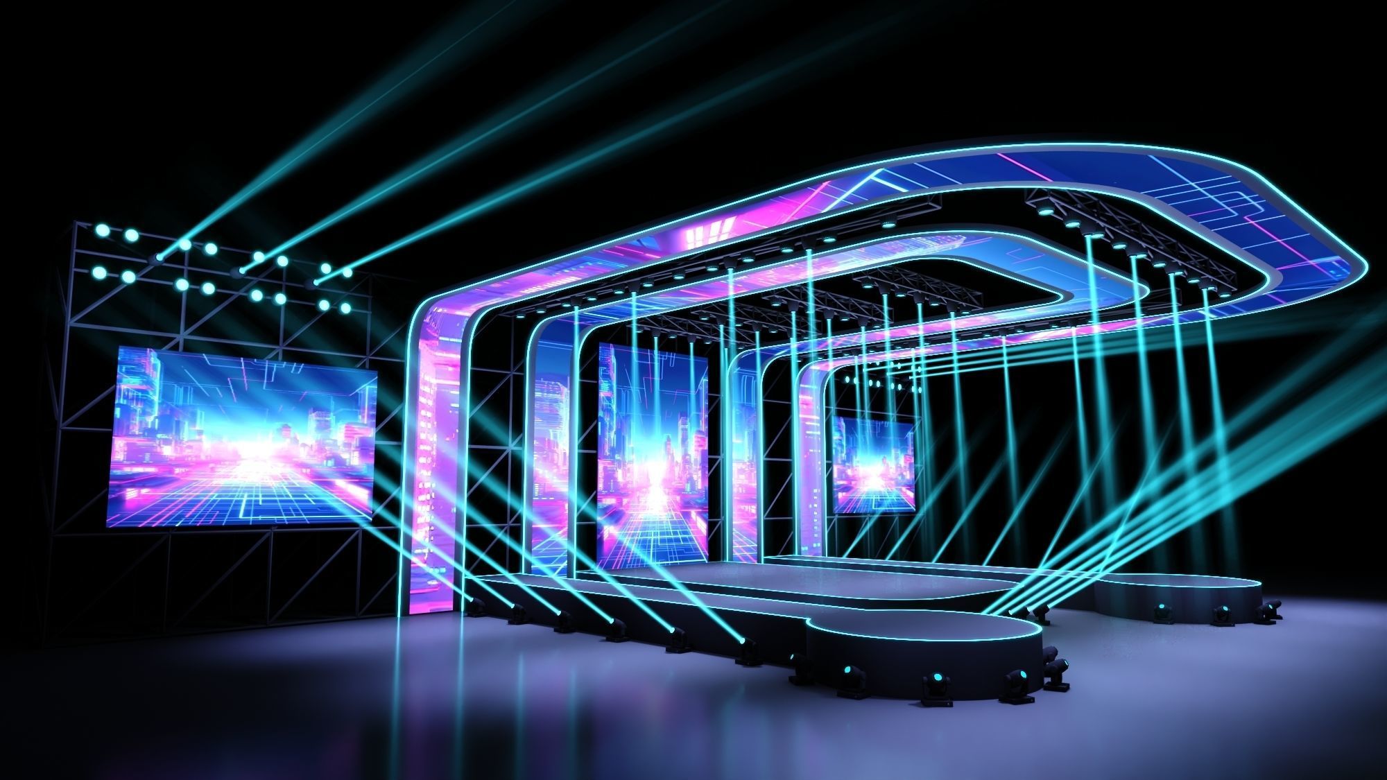 Concert stage 04 design 3D model_1
