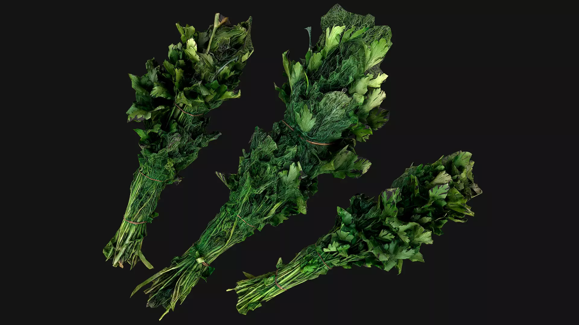 Dill Parsley Onion Green Farm Village Food Low-poly 3D model